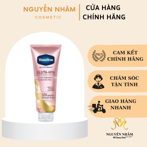 Sữa Dưỡng Thể Trắng Sáng Đều Màu Da Ban Đêm Vaseline Healthy Bright Gluta-Hya Serum Burst Lotion -Date 04/09/2024
