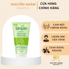 Sữa Rửa Mặt Simple Giúp Da Sạch Thoáng 150ml Kind To Skin Refreshing Facial Wash Gel