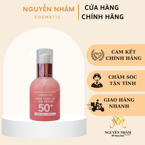 Serum Chống Nắng Nâng Tông Dưỡng Trắng Lovelycc Pink Tone Up Sun Serum SPF50+ PA++++ 30g Hàn Quốc
