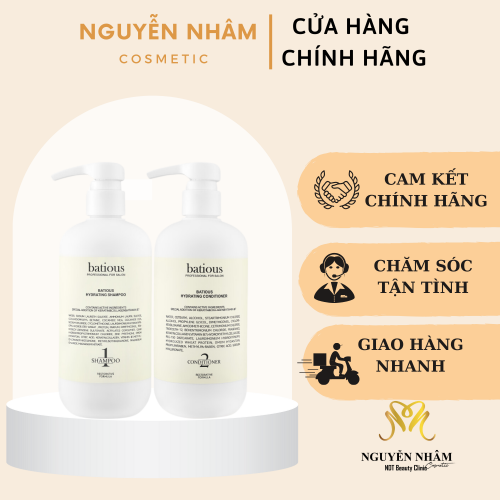 Dầu Gội Batious Chính Hãng - Dầu Gội Xả Dành Cho Tóc Khô Xơ,Chẻ Ngọn Batious Màu Trắng 960ml