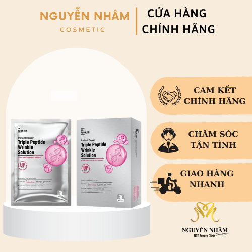 Mặt Nạ Giấy Cấp Ẩm Cấp Tốc Wonjin Triple Peptide Wrinkle Solution Mask 30ml