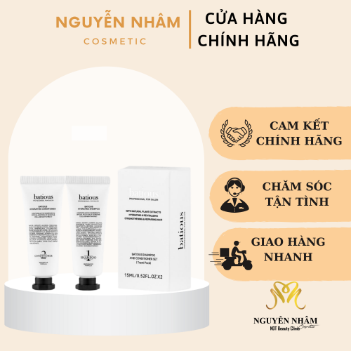 COMBO GỘI XẢ MINI BATIOUS Hydrating 15ml Dành Cho Tóc Khô Xơ, Tóc Yếu - Batious