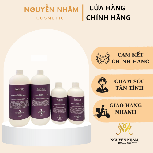 Dầu Gội Batious Chính Hãng - Dầu Gội Xả Phục Hồi Tóc Hư Tổn Đa Tầng Batious Màu Tím 500ml