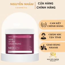 Toner Pad Tẩy Da Chết Rượu Vang Nâng Cơ Và Trẻ Hoá Da Neogen Dermalogy Wine Lift PHA Gauze Peeling 30 Miếng