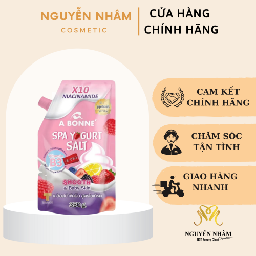 ABONNE Muối Tắm Tẩy Tế Bào Chết A Bonne Spa Yogurt Salt Smooth and Baby Skin mịn màng, sáng da 350G