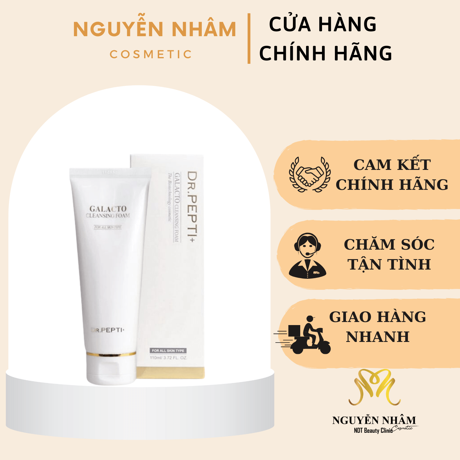 Sữa rửa mặt Dr Pepti+ Galacto Cleansing Foam của Hàn Quốc