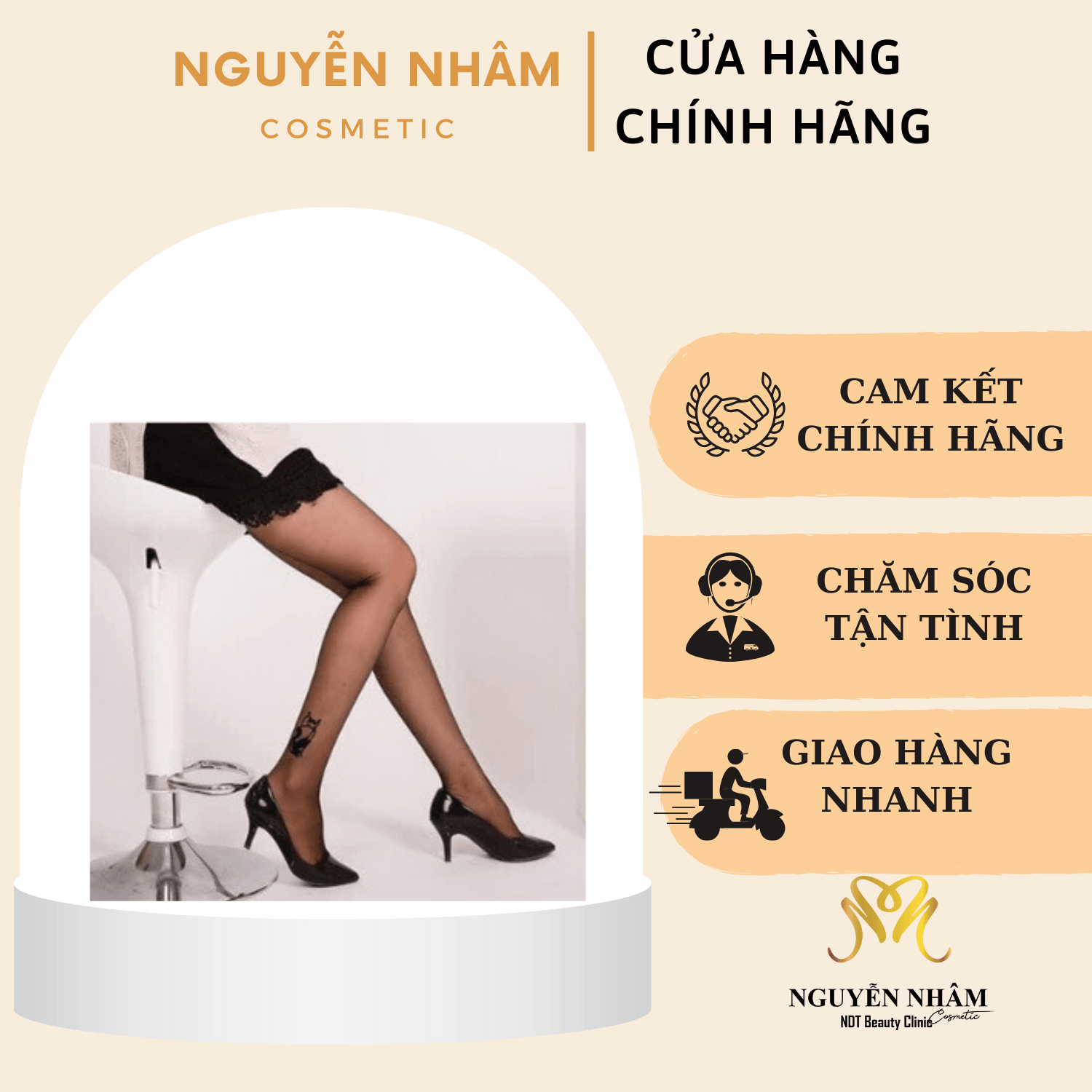 Quần tất Naris họa tiết xăm hình con Mèo