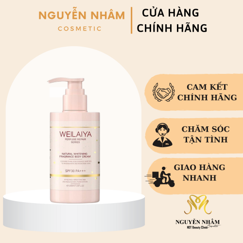 Kem Kích Trắng Nâng Tone Bảo Vệ Da Weilaiya Natural Whitening Fragrance Body Cream SPF30 PA+++