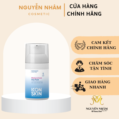 Iconskin Kem Dưỡng Ban Ngày Matte & Care Day Fluid KiềM DầU 8 Giờ 30Ml
