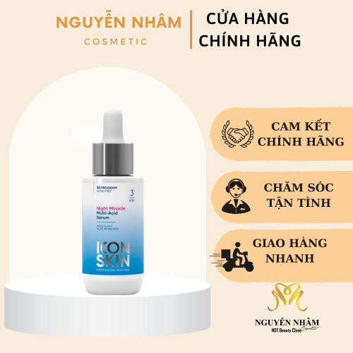 Iconskin Serum Ban Đêm Night Miracle Murrlti Acid Serum 30ML