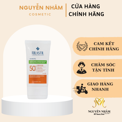 Kem Chống Nắng Cho Da Dầu Mụn Rilastil Acnestil Sebum-Normalizing Cream SPF 50+