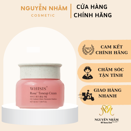 KEM DƯỠNG TRẮNG NÂNG TONE WHISIS ROSE TONE UP CREAM